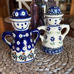 Hand Painted Floral Ceramic Salt and Pepper Shakers
